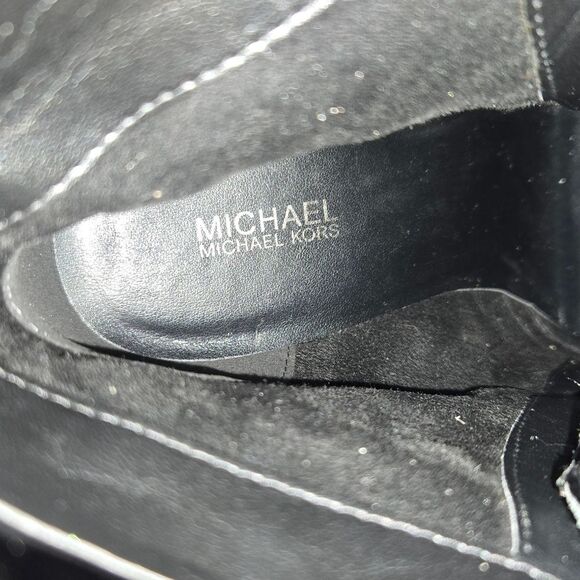 🐢 MICHAEL MICHAEL KORS Rosario Lace-up Bootie In Black Patent Leather 8.5 LN! - Picture 6 of 16
